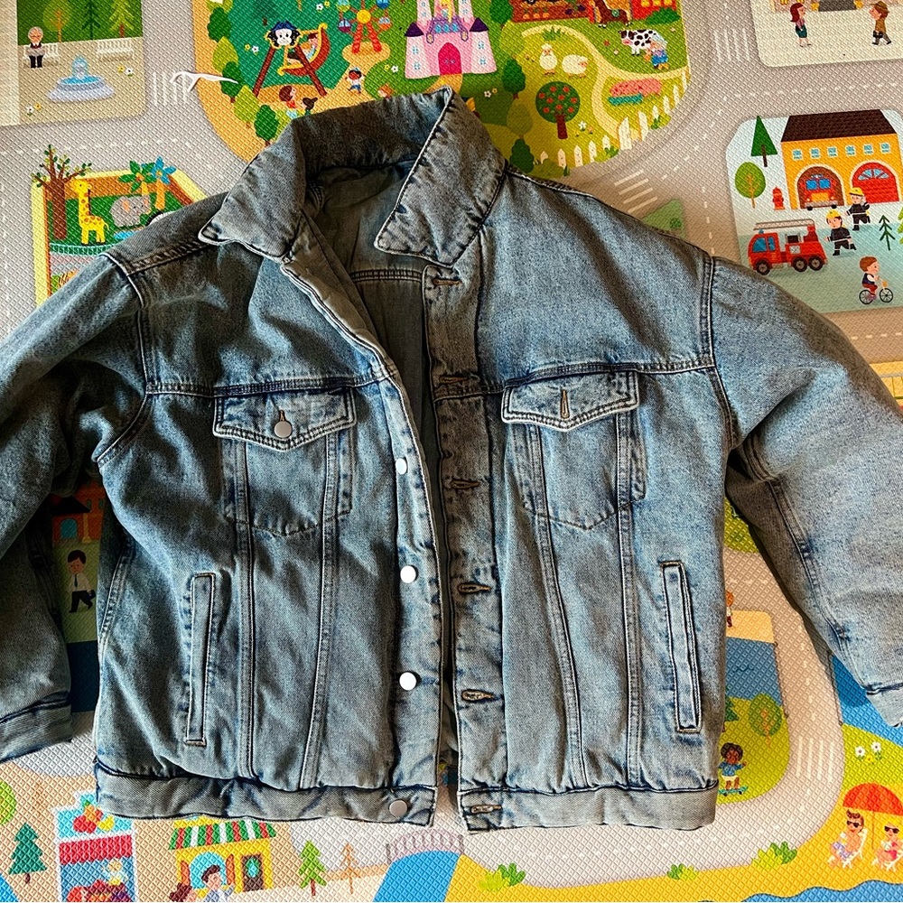 Kanye west style washed quilted denim Jacket